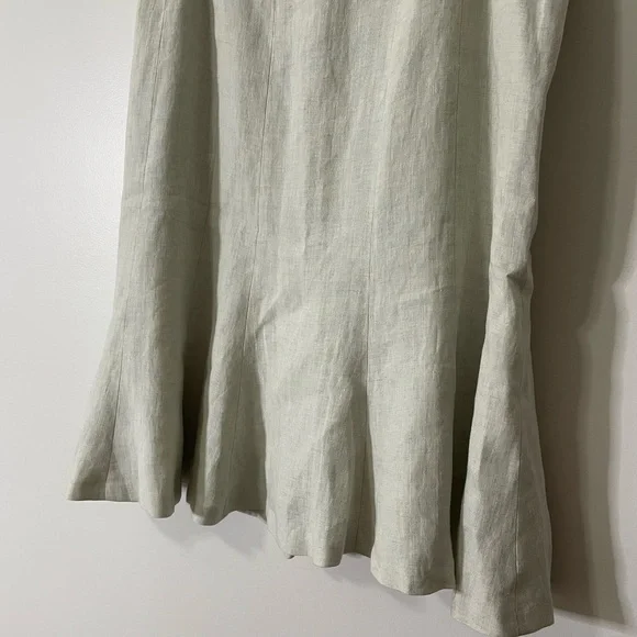 Lauren Ralph Lauren Light Sage Green Linen Skirt Size 14 - Picture 3 of 7